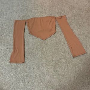 Burnt orange strapless crop